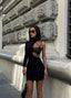 The Luxe Asymmetrical Sequin Mini Dress – 1088