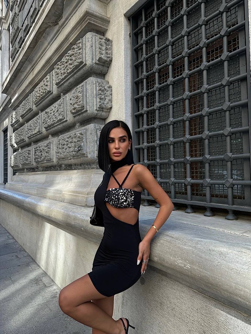 The Luxe Asymmetrical Sequin Mini Dress – 1088