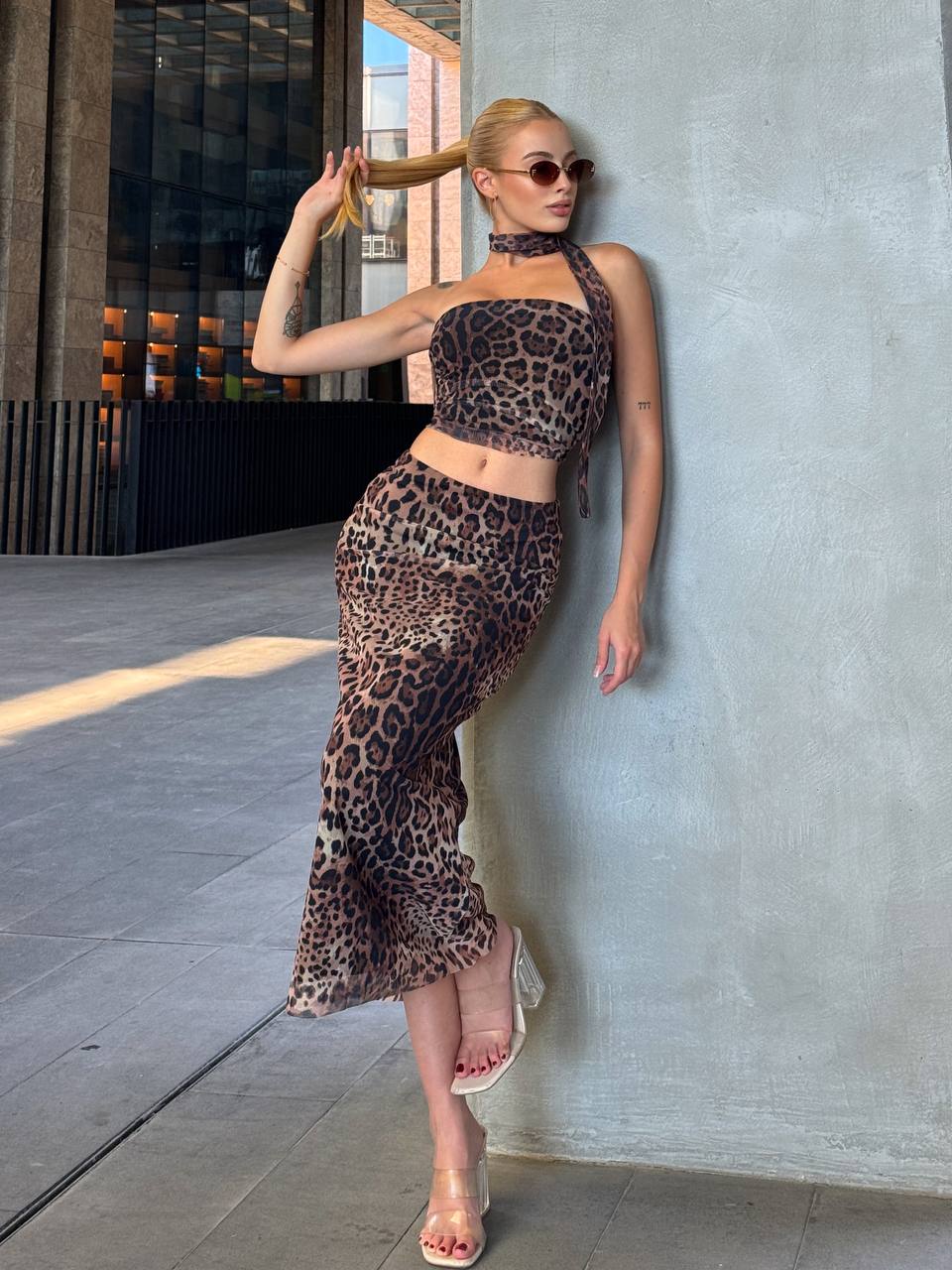 The Wild Elegance Leopard Print Set - 1084