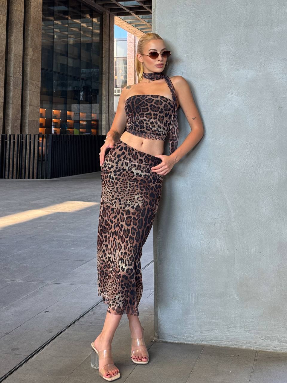 The Wild Elegance Leopard Print Set - 1084