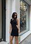 The Elegance Drape Mini Dress – 1078