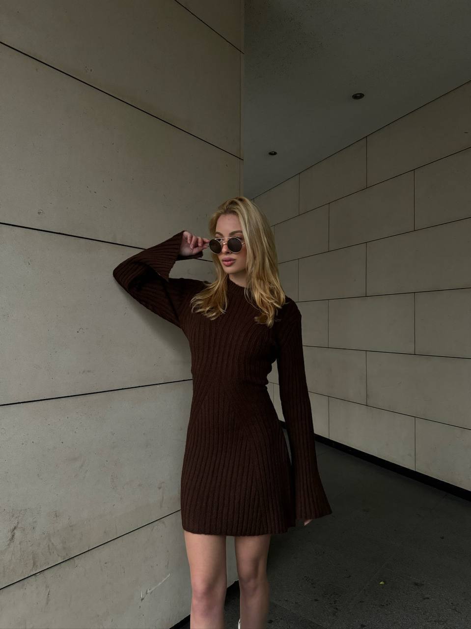 The Bella Ribbed Knit Mini Dress – 1070