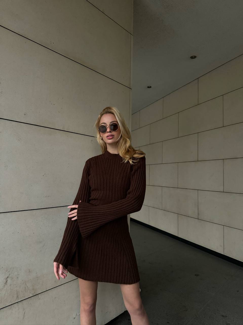 The Bella Ribbed Knit Mini Dress – 1070