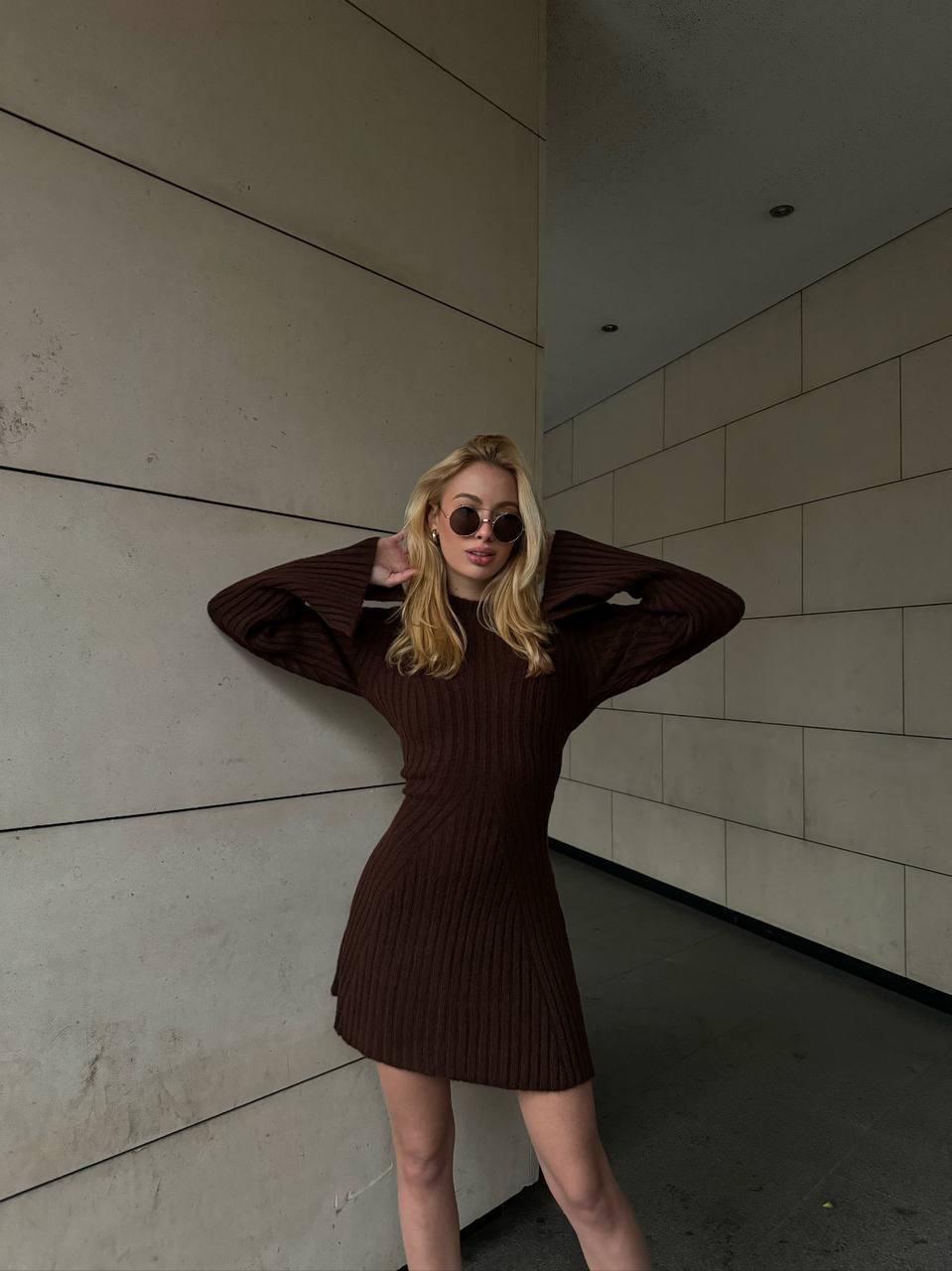 The Bella Ribbed Knit Mini Dress – 1070