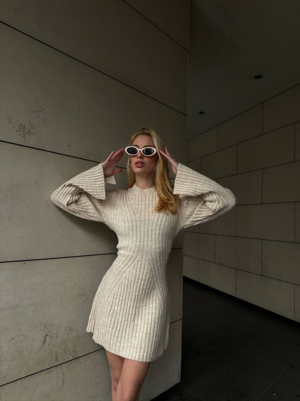 The Bella Ribbed Knit Mini Dress – 1070