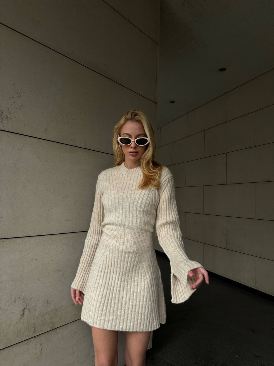 The Bella Ribbed Knit Mini Dress – 1070