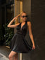 The Allure Satin Halter Mini Dress - 1018