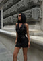 The Midnight Sequin Halter Dress – 1064