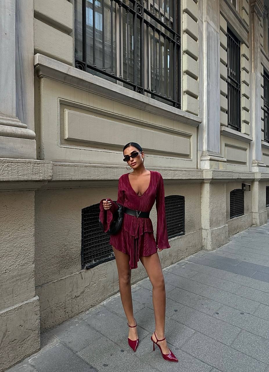 The Bella Pleated Mini Dress – 1006