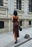 The Vixen Lace-Up Slit Maxi Dress Fierce Allure - 1186