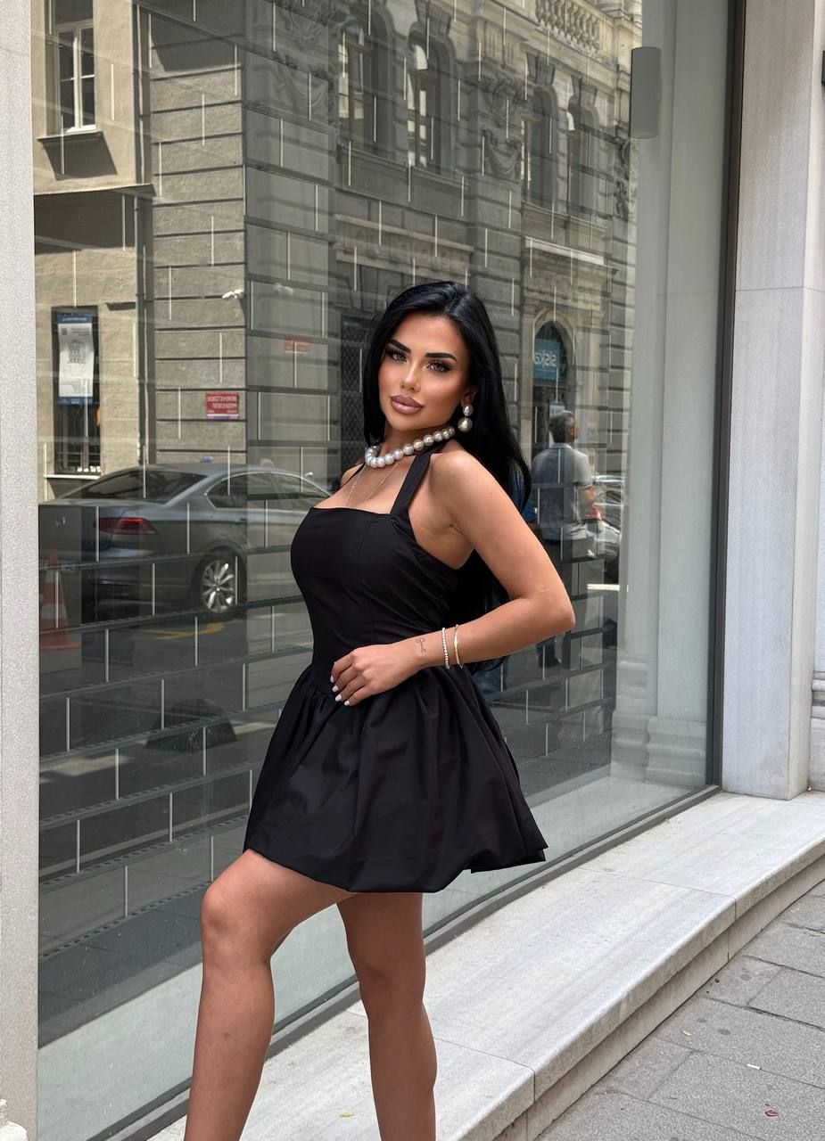 The Bella Halter Bubble Mini Dress Luxe Edition - 1214