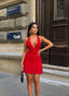 Velvet Flame Halter Mini Dress Night Luxe Edition - 1233