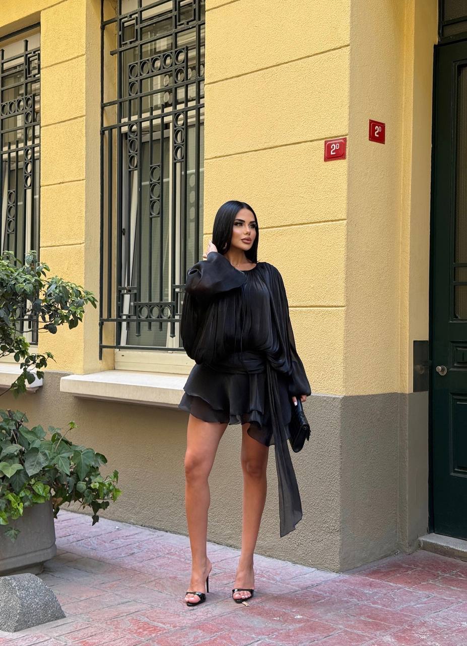 Celeste Pleated Flare Mini Dress Romantic Chic - 1234