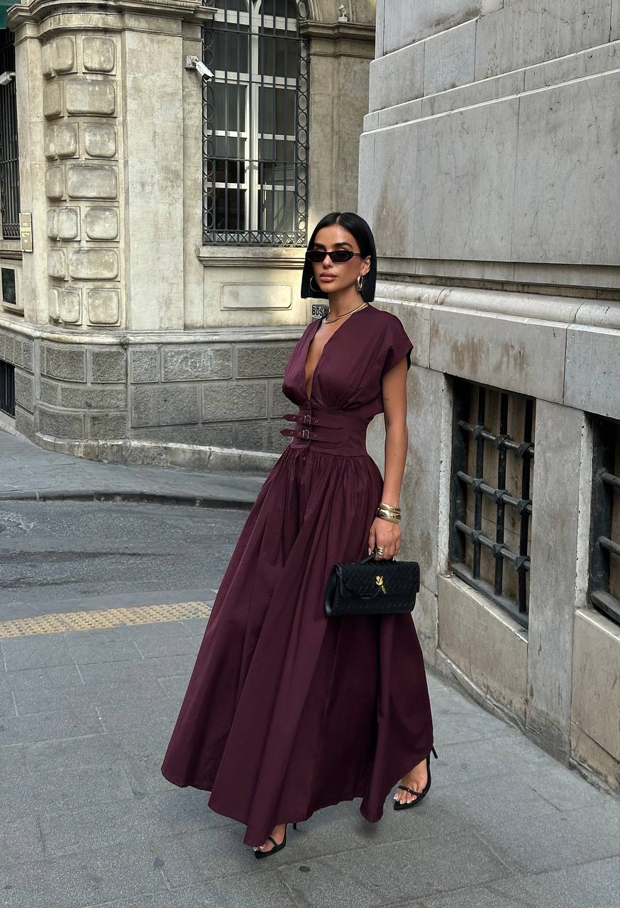 The Celeste Belted Maxi Dress - 1239