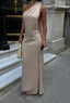 Eternal Glow Maxi Dress One-Shoulder Draped Scarf Detail - 1247