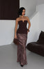 Velvet Aura Maxi Skirt Fitted Satin Texture 1283