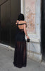 Maxi evening dress with sheer overlay - 1288