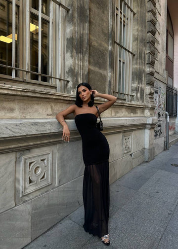 The Midnight Sheer Strapless Gown – 1060