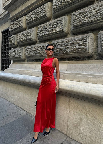 The Luxe Satin Maxi Dress – 1058