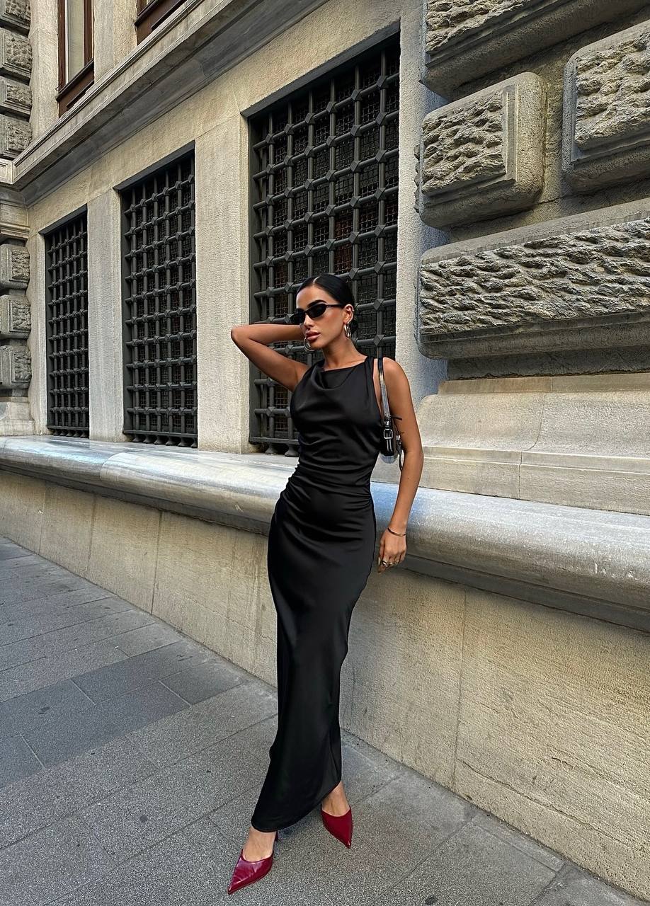 The Luxe Satin Maxi Dress – 1058