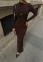 Mocha Twist Midi Dress – 1056