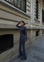 The Luxe Ruched Long-Sleeve Jumpsuit – 1046