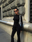 The Luxe Ruched Long-Sleeve Jumpsuit – 1046