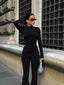 The Luxe Ruched Long-Sleeve Jumpsuit – 1046