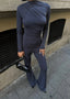 The Luxe Ruched Long-Sleeve Jumpsuit – 1046