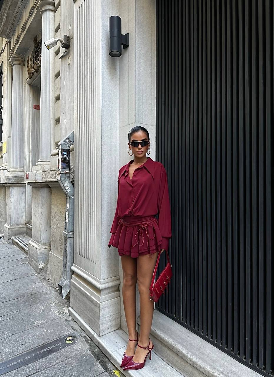 The Luxe Pleated Shirt Dress - 1024