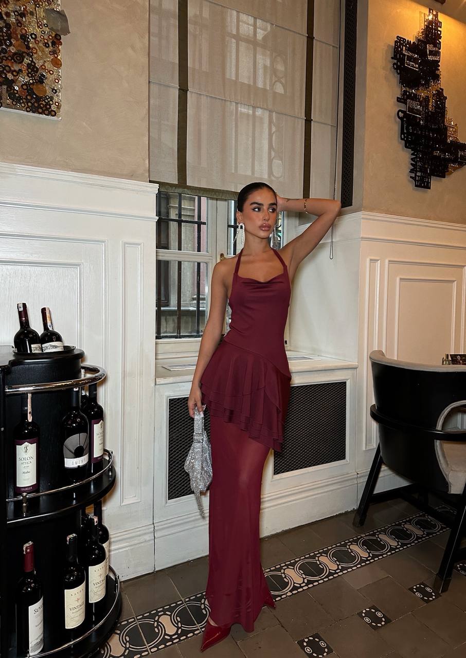 The Luxe Halter Tiered Maxi Dress - 1025