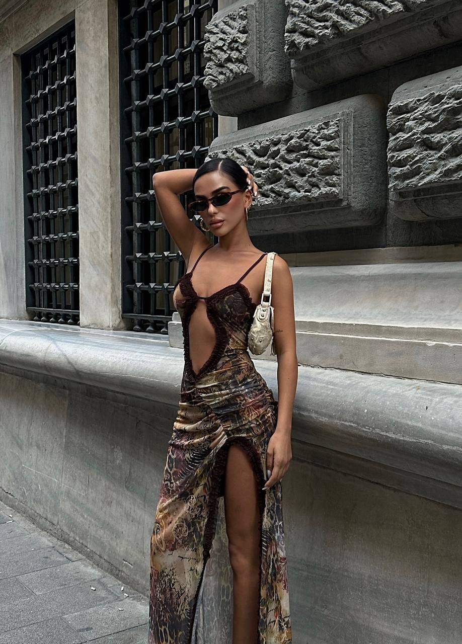 The Noir Allure Maxi Dress – 1044