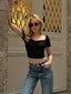 The Ruched Puff-Sleeve Crop Top – 1172