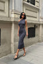The One-Shoulder Ruched Elegance Midi Dress - 1184