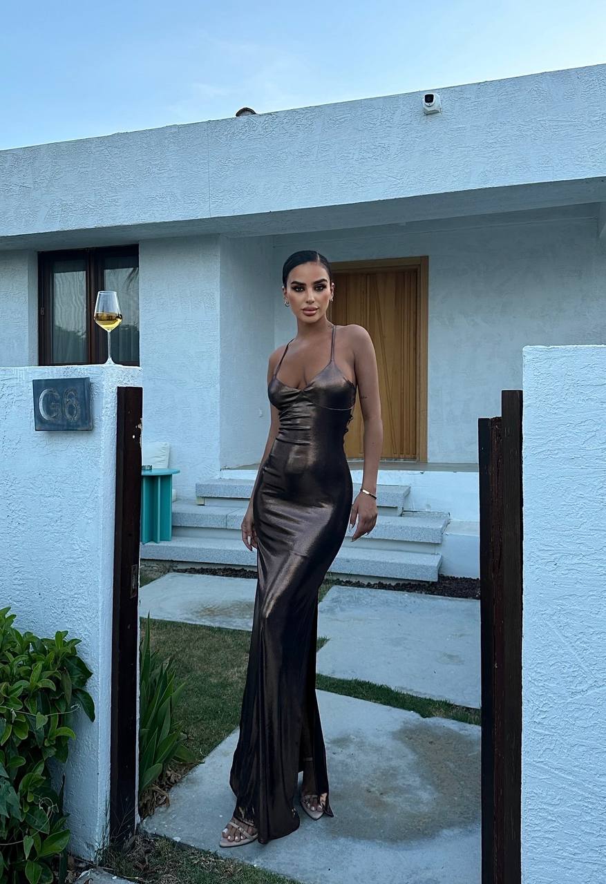 The Luxe Metallic Maxi Dress – 1048