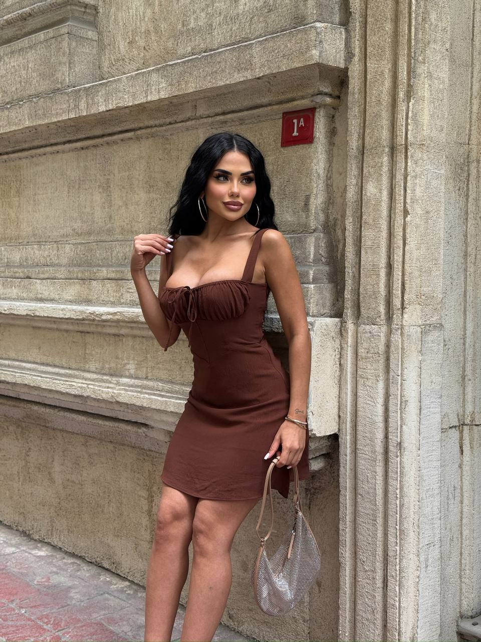 The Bella Ruched Bodice Mini Dress – 1207