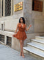 The Capri Drape Halter Mini Dress Sunset Romance - 1210