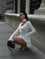 The Ruffled Charm Long Sleeve Mini Dress - 1241