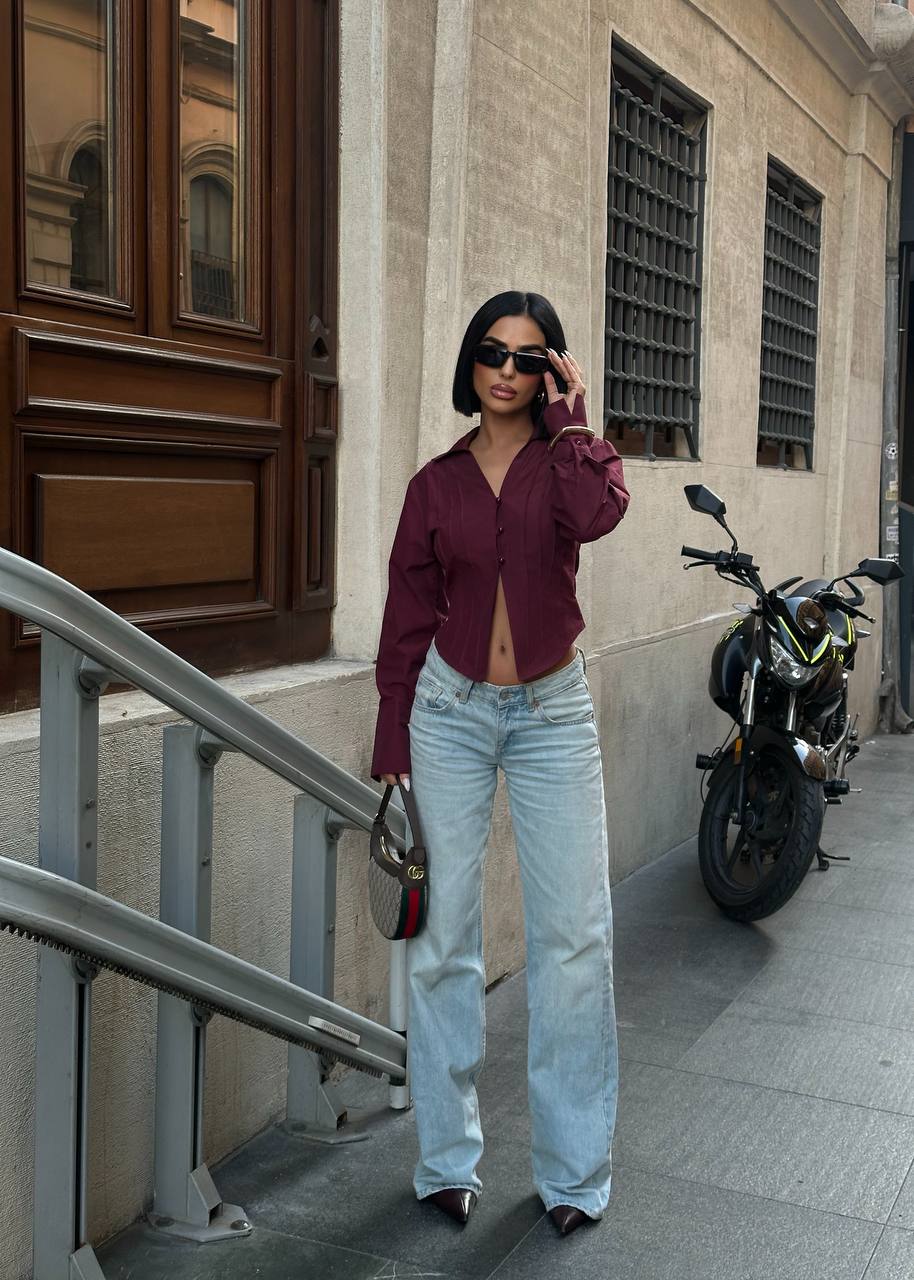 Sculpt Curve Button Shirt Tailored Waist Design 1265