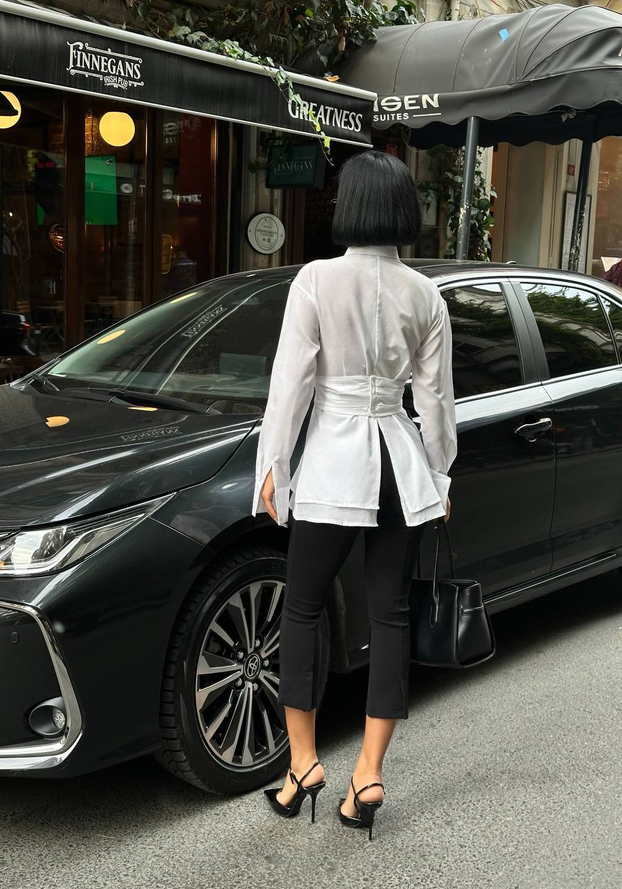 Sculpted Elegance Longline Shirt Dress Wrap Waist 1267