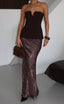 Velvet Aura Maxi Skirt Fitted Satin Texture 1283