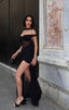Maxi evening dress with sheer overlay - 1288