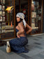 Polka-dot 2pc Halter and maxi skirt - 1292