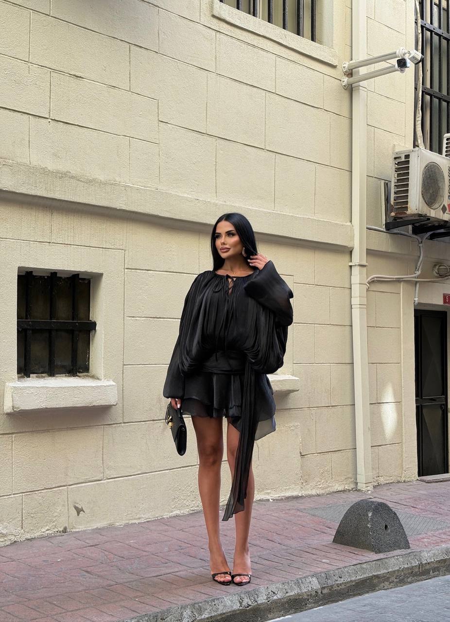 Celeste Pleated Flare Mini Dress Romantic Chic - 1234