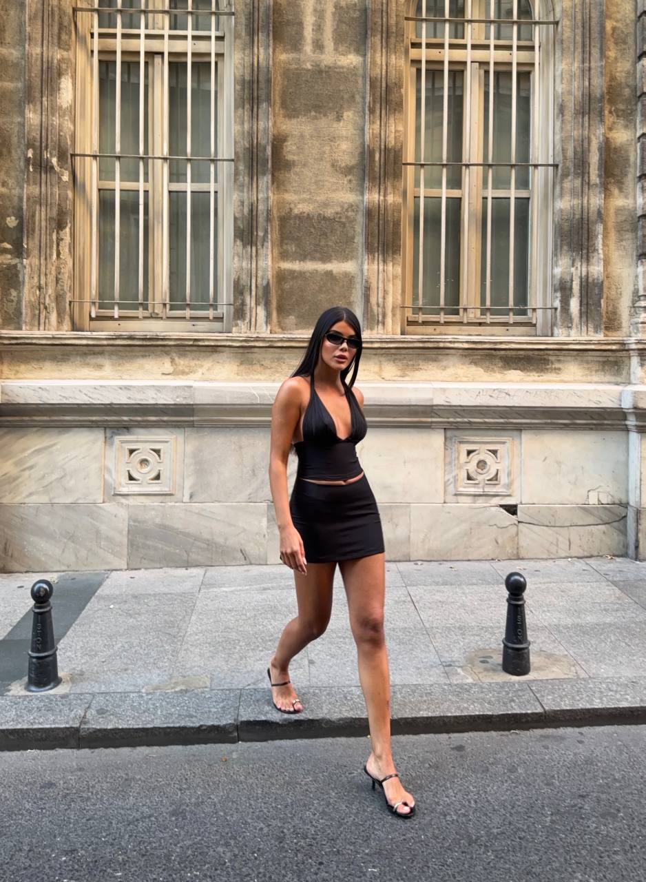 The Soleil Two-Piece Halter Mini Set – 1236