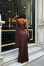 Eternal Glow Maxi Dress One-Shoulder Draped Scarf Detail - 1247