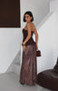 Velvet Aura Maxi Skirt Fitted Satin Texture 1283