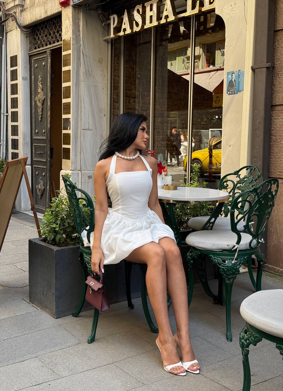 The Bella Halter Bubble Mini Dress Luxe Edition - 1214