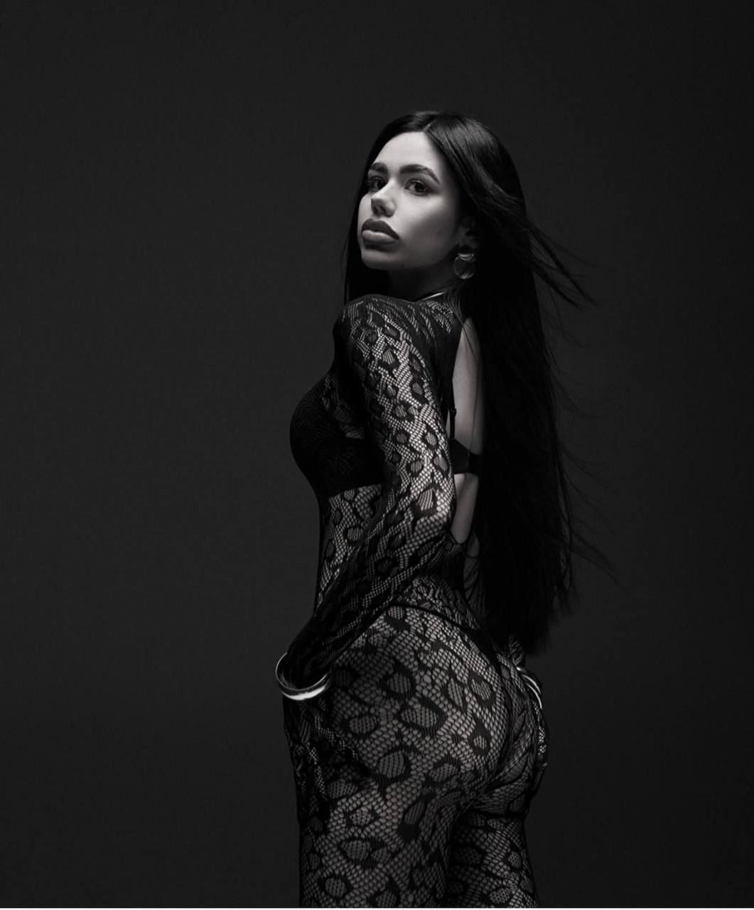 Noir Lace Illusion Full Bodysuit  Bold Elegance - 1180