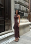 Sculpted Elegance Open-Back Maxi Dress - 1187